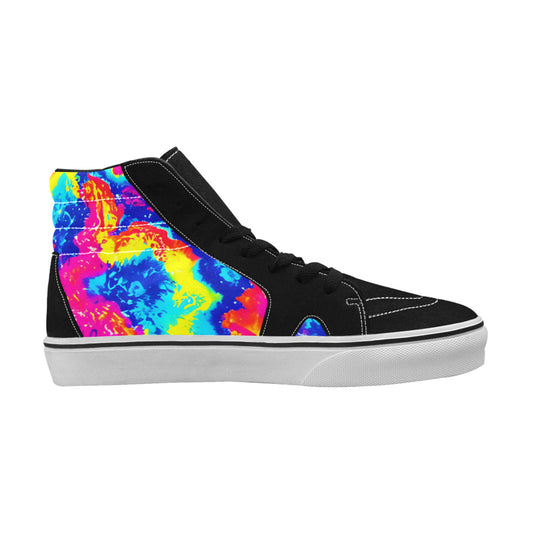 WOMEN'S Tie Dye Splash Retro High Top Skateboarding Cottagecore Sneakers