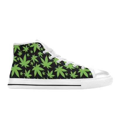 WOMEN'S Cc Weed 420 Art High Top Canvas Vibrant Chaos Custom Sneakers