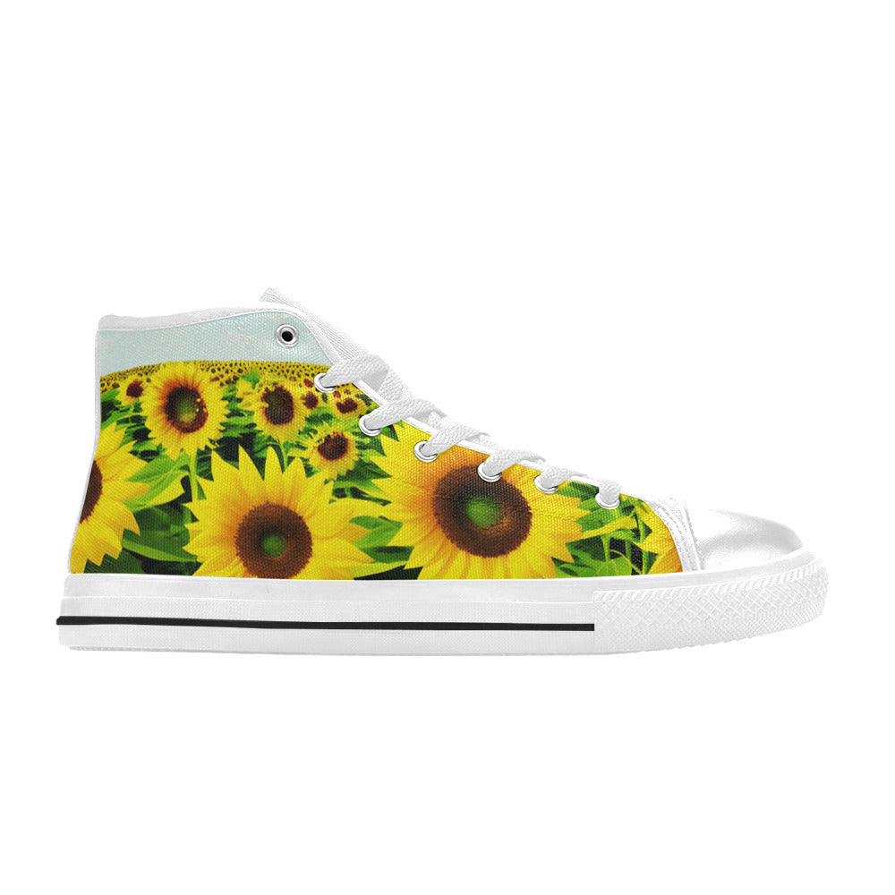 MEN'S Sunflowers Art 4 Men’S High Top Canvas Neon Fantasy Sneakers