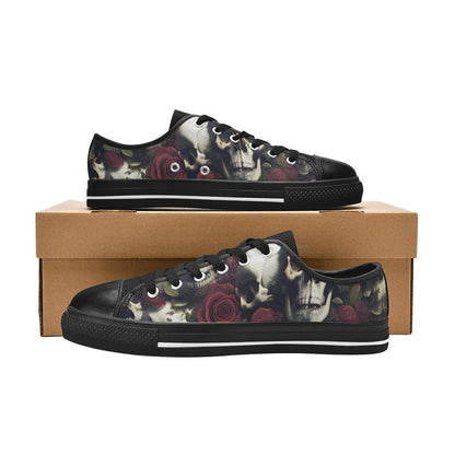 WOMEN'S Rose Skulls Dark Canvas Dreamcore Sneakers