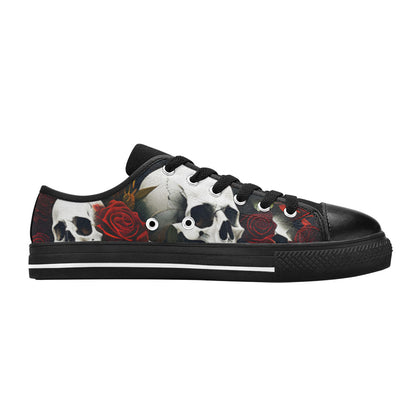 WOMEN'S Rose Skulls Dark 6 Canvas Vibrant Chaos Shoes