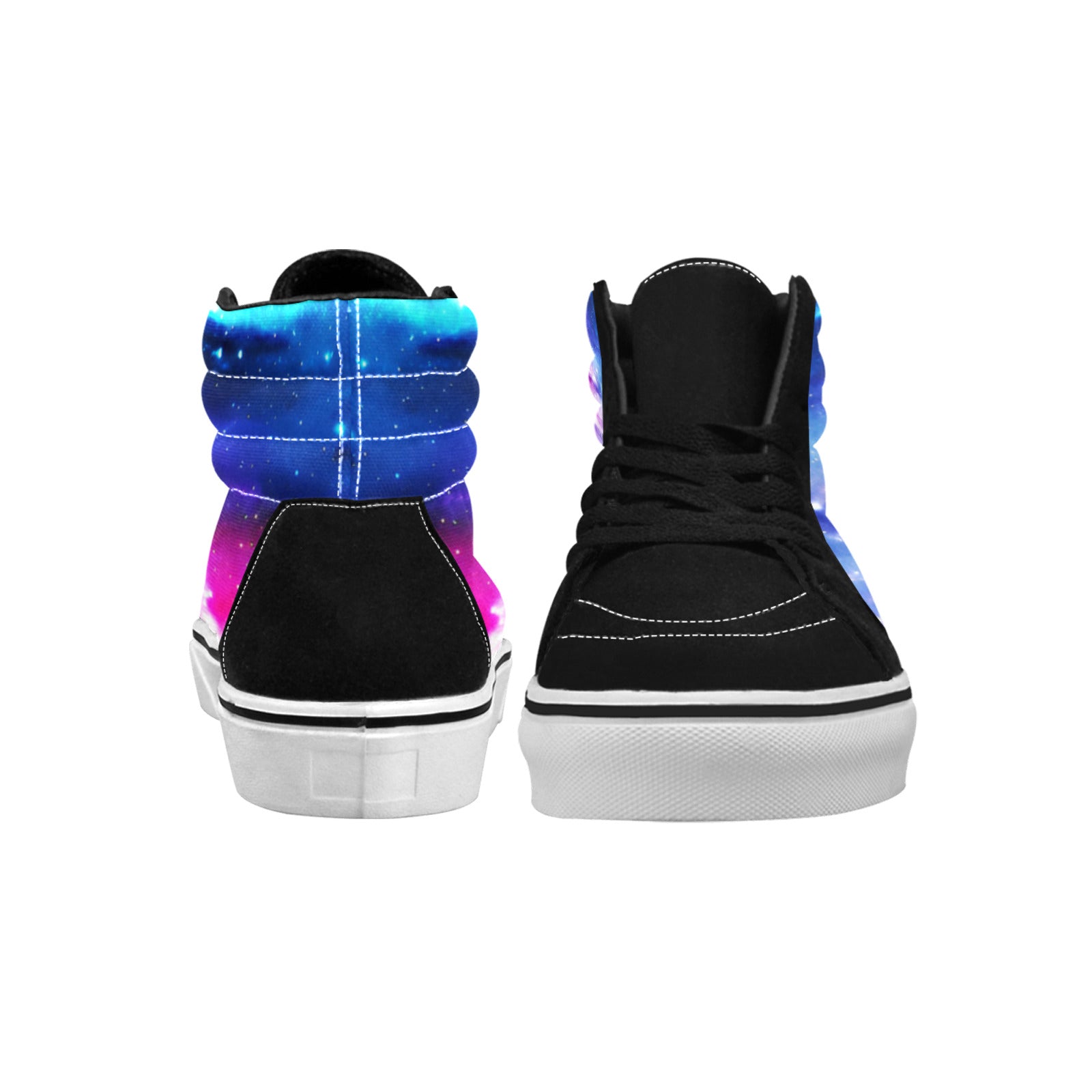 WOMEN'S Galaxy Art Out Space High Top Skateboarding Vibrant Chaos Custom Sneakers