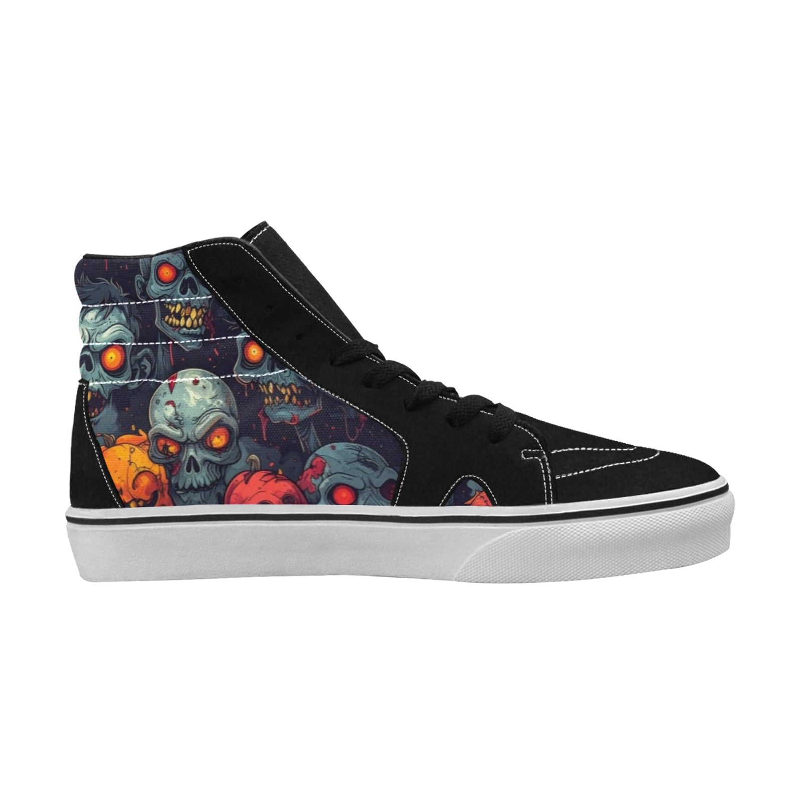 MEN'S Halloween Zombie Skull High Top Skateboarding Vibrant Chaos Custom Sneakers