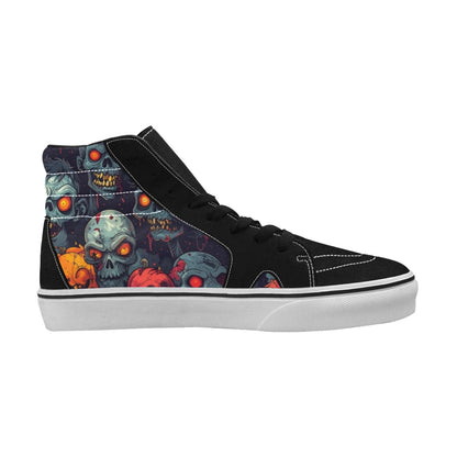 MEN'S Halloween Zombie Skull High Top Skateboarding Vibrant Chaos Custom Sneakers