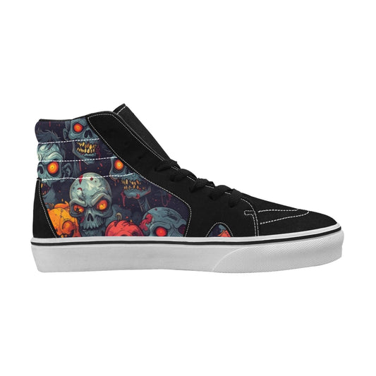 WOMEN'S Halloween Zombie Skull High Top Skateboarding Dark Academia Shoes