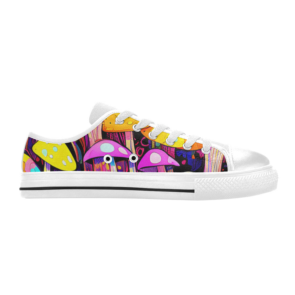 WOMEN'S Magic Mushrooms Art 5 Canvas Surreal Custom Shoes
