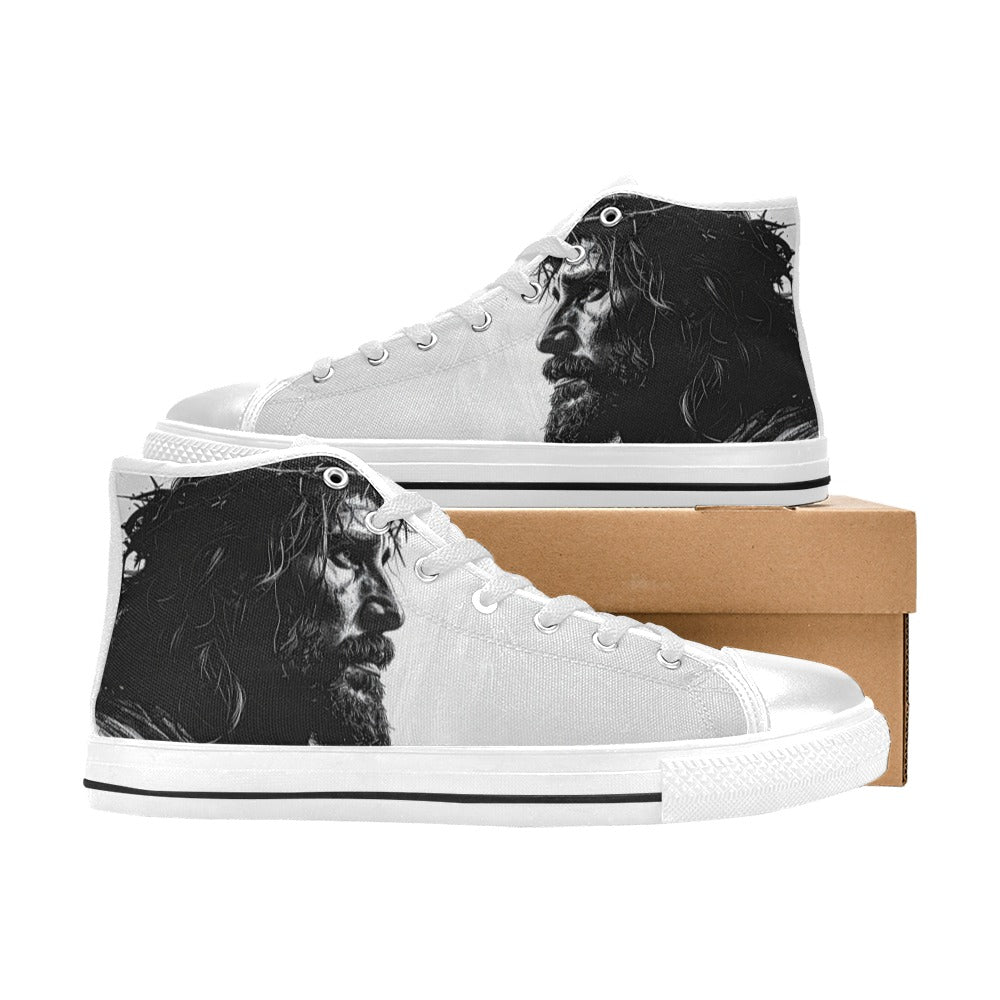 WOMEN'S Jesus_Ht_13 High Top Canvas Dark Academia Custom Shoes