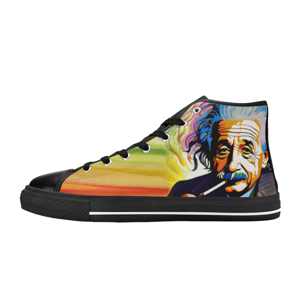 WOMEN'S 420 Einstein Chill High Top Canvas Vibrant Chaos Custom Shoes