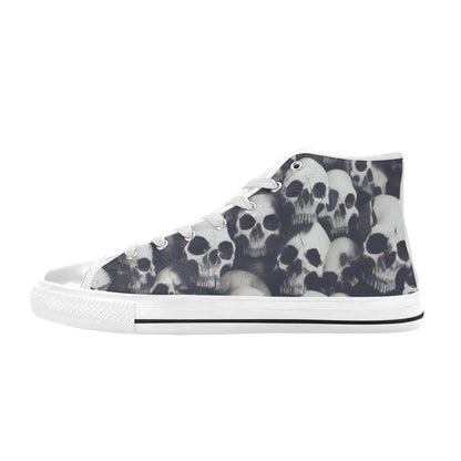 WOMEN'S Cc Skulls Greyscale Style High Top Canvas Vibrant Chaos Shoes