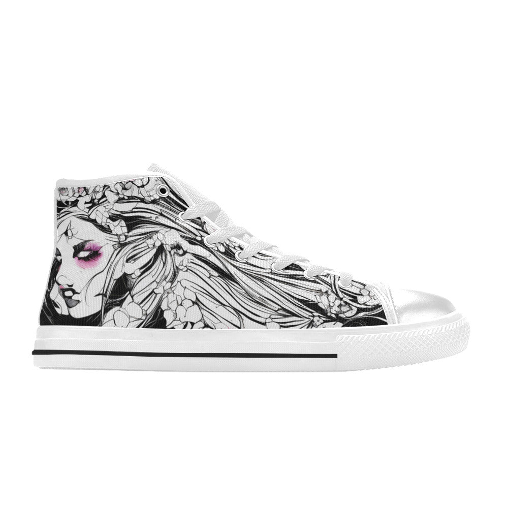 WOMEN'S Ink Art 2 High Top Canvas Dreamcore Custom Sneakers