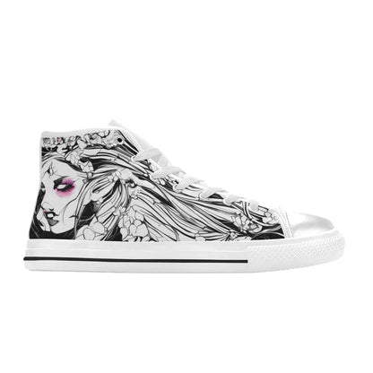 WOMEN'S Ink Art 2 High Top Canvas Dreamcore Custom Sneakers