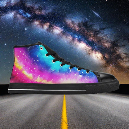 Aurora Borealis Magenta Gold Wearable MEN Bold Art - Freaky Shoes | Custom Art Sneakers