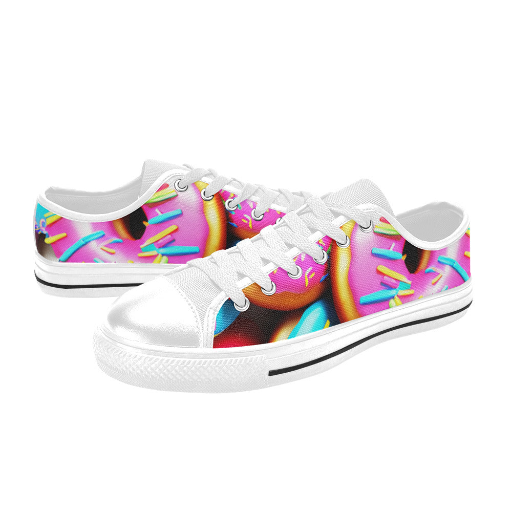 WOMEN'S Cc Donut Art Canvas Dark Academia Custom Sneakers