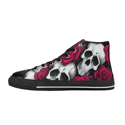 MEN'S Cc Skulls Roses 1 High Top Canvas Vivid Sneakers