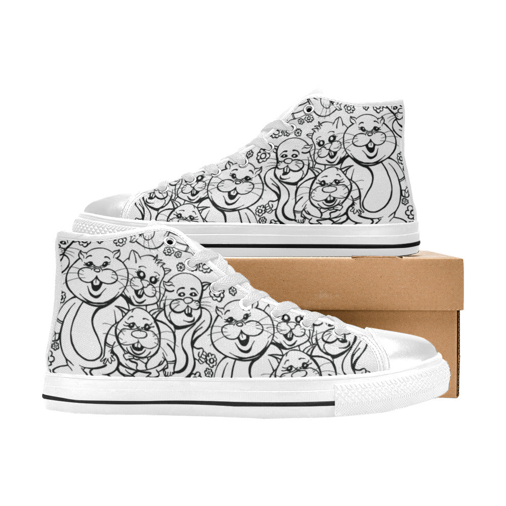 MEN'S Rabbits Monster Art Pen High Top Canvas Y2K Sneakers
