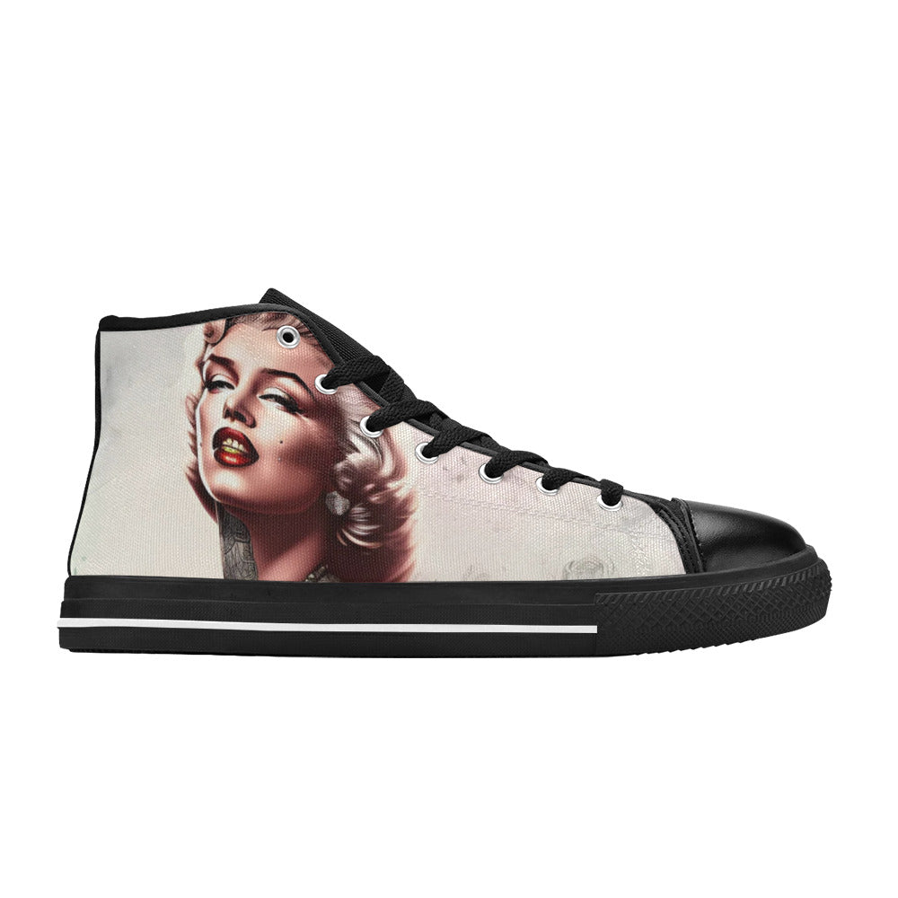WOMEN'S Cc Retro Model High Top Canvas Dark Academia Shoes