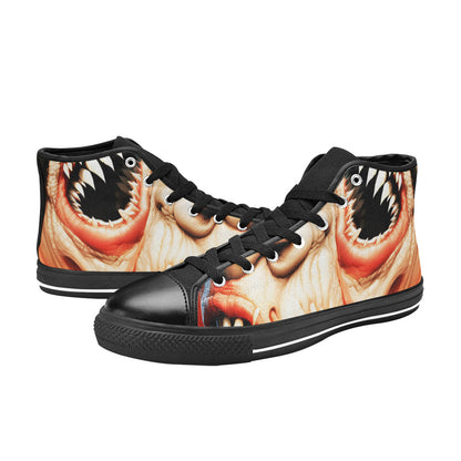 WOMEN'S Cc Twisted Faces High Top Canvas Grunge Shoes