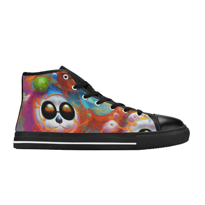 WOMEN'S Crazy Illustrations High Top Canvas Neon Fantasy Custom Sneakers