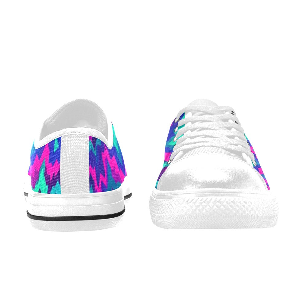 KIDS' Psychedelic Chevron Vortex Low Top Canvas Grunge Custom Sneakers