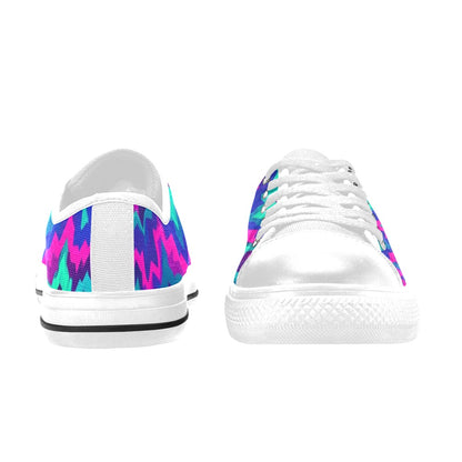 KIDS' Psychedelic Chevron Vortex Low Top Canvas Grunge Custom Sneakers