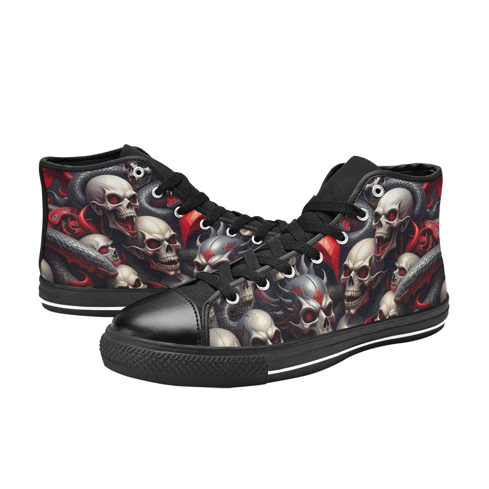 MEN'S Snake Dagger Skull Dark High Top Canvas Aesthetic Sneakers