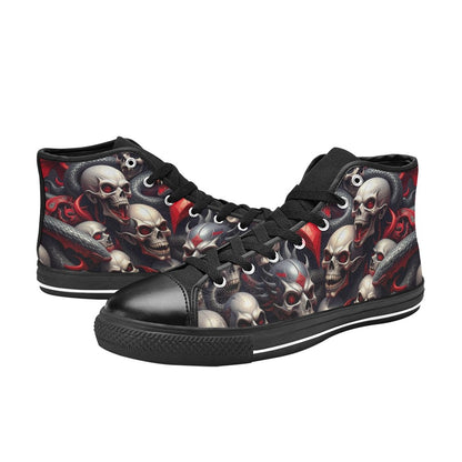MEN'S Snake Dagger Skull Dark High Top Canvas Aesthetic Sneakers