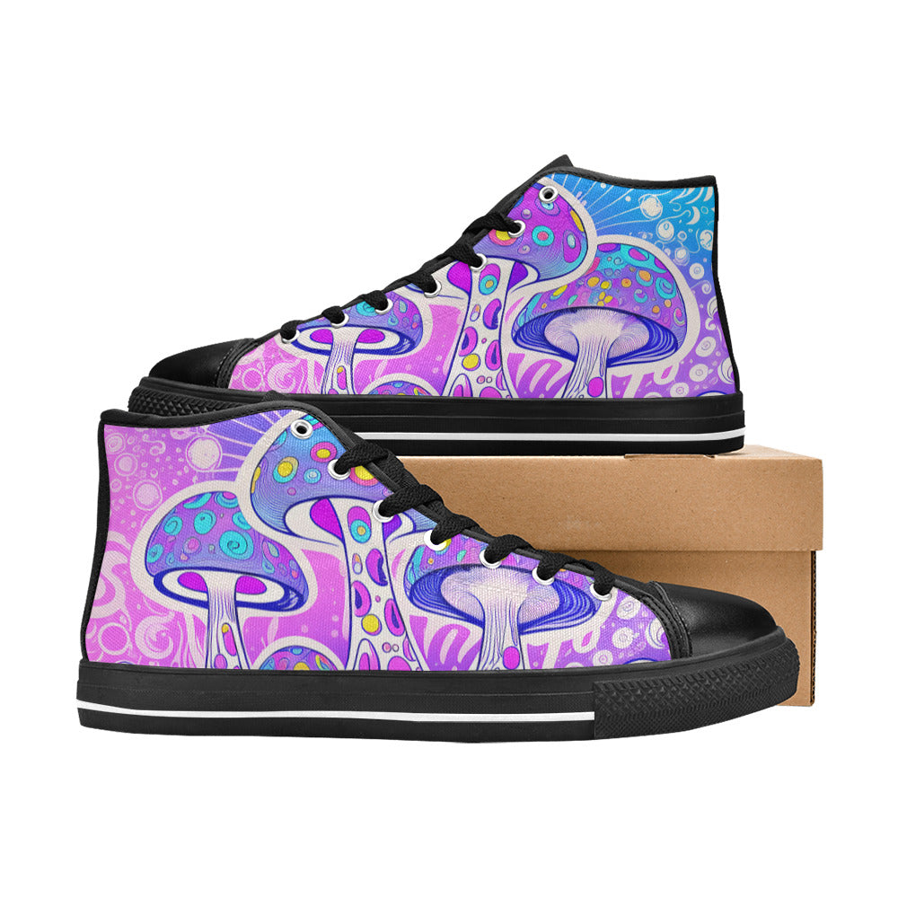 MEN'S Magic Mushrooms Art Men’S High Top Canvas Dreamcore Custom Shoes