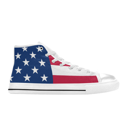 MEN'S Patriotic Shoes Flag Print High Top Canvas Vivid Custom Sneakers