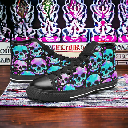 Cherry Blossom Orange Black Unique MEN Bold Art - Freaky Shoes | Custom Art Sneakers