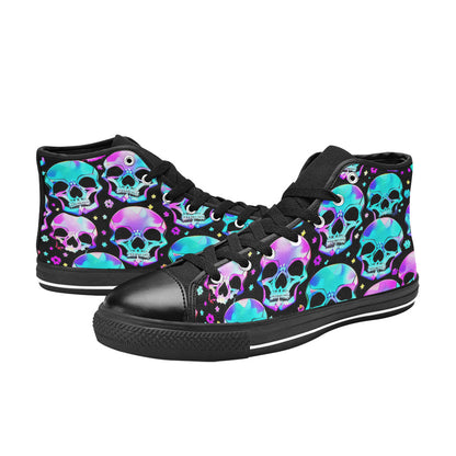 MEN'S Bright Skulls Men’S High Top Canvas Vibrant Chaos Custom Shoes
