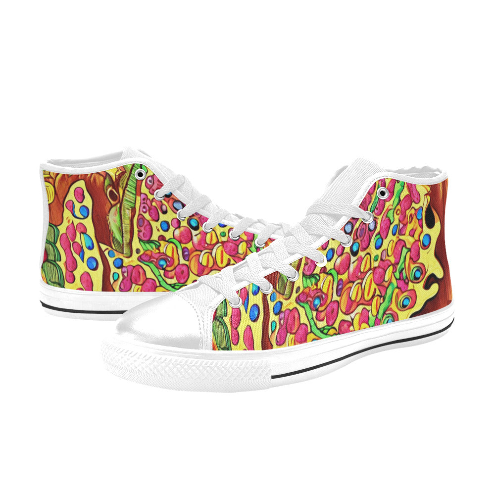 MEN'S Pizza Fantasy Artwork Men’S High Top Canvas Aesthetic Custom Shoes