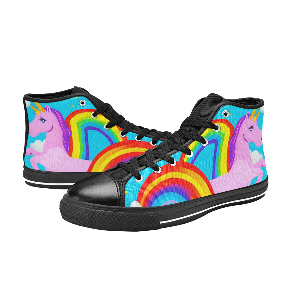 MEN'S Unicorn Rainbows Art Men’S High Top Canvas Y2K Custom Shoes