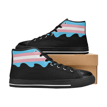 MEN'S Transgender Flag 4 Pride LGBT High Top Canvas Custom Shoes