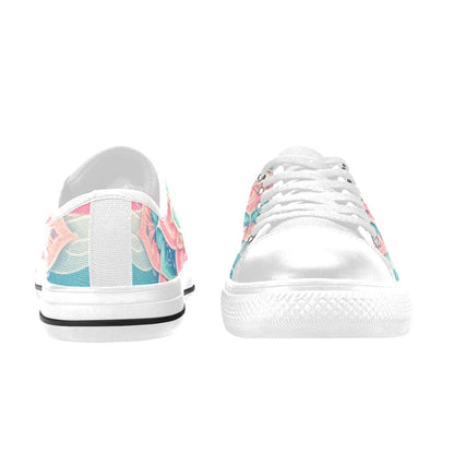 MEN'S Pastel Wave Mandala Low Top Canvas Cottagecore Custom Sneakers