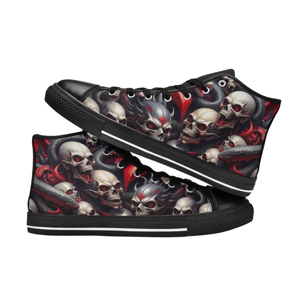 MEN'S Snake Dagger Skull Dark High Top Canvas Aesthetic Sneakers
