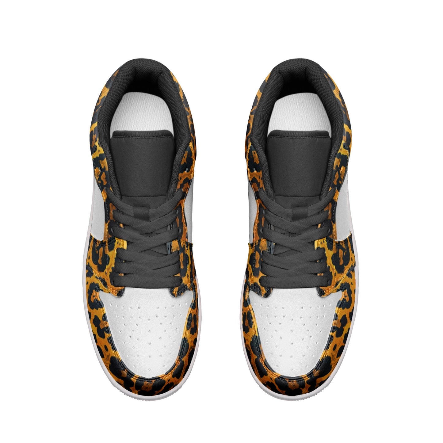 Leopard Print Classic Custom Sneakers | Freaky Shoes® Unisex Low Top Sneakers