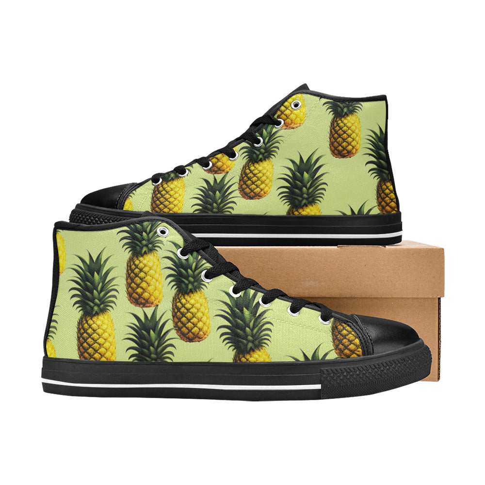 WOMEN'S Pineapples Please 4 High Top Canvas Dark Academia Custom Sneakers