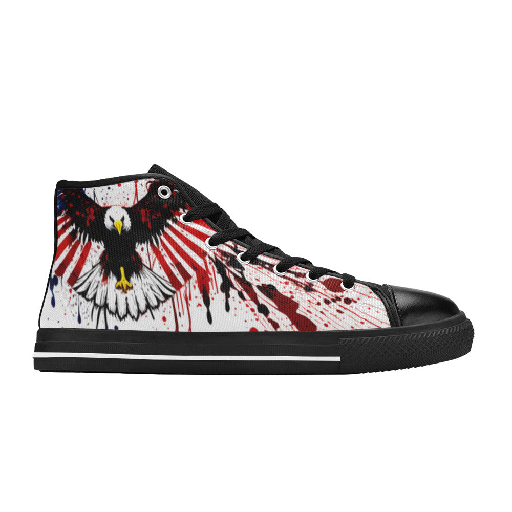 WOMEN'S Patrotic Eagle High Top Canvas Vivid Sneakers