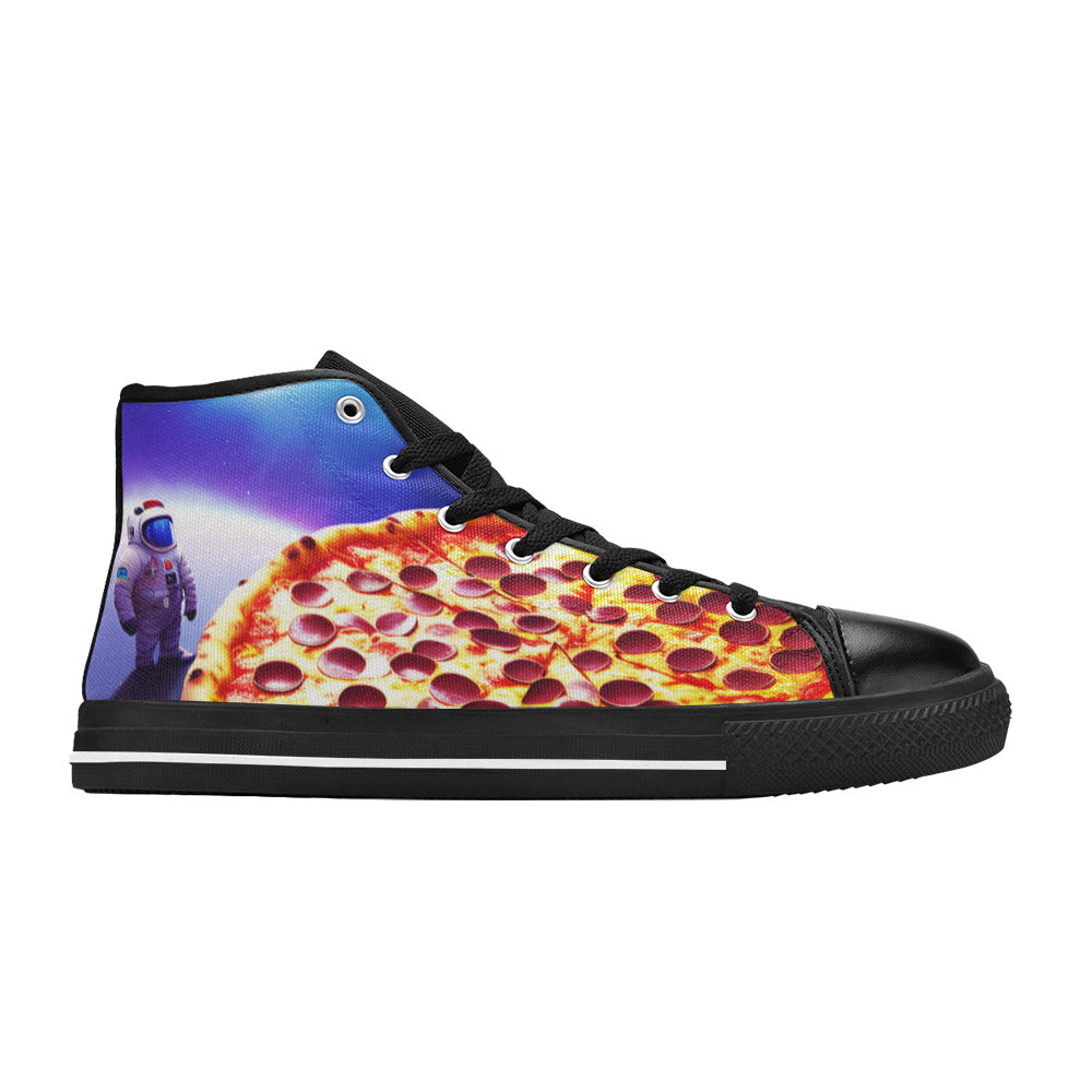 WOMEN'S Pizza Space 2 High Top Canvas Grunge Custom Shoes
