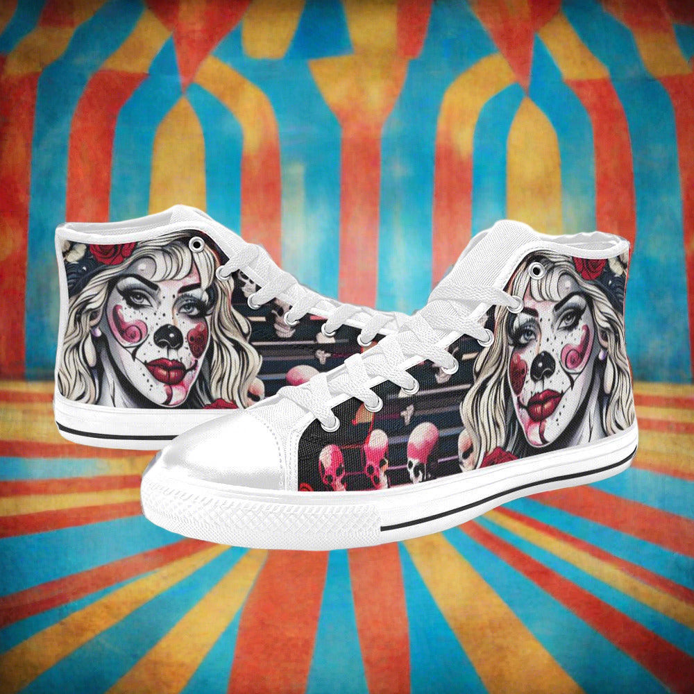 Wolf Silver Blue Custom Bold Art - Freaky Shoes