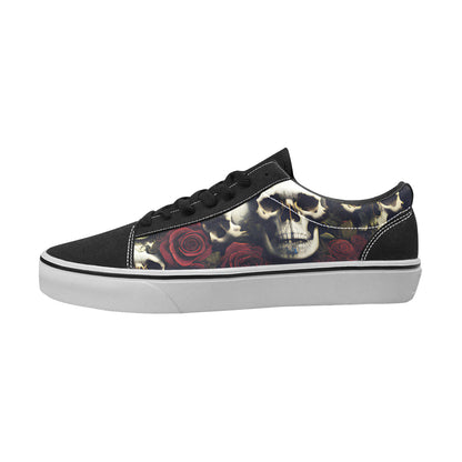 MEN'S Rose Skulls Dark Low Top Skateboarding Dark Academia Shoes
