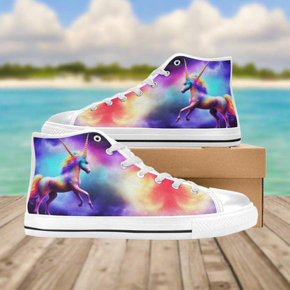 Butterfly Rainbow Neon Electric Vivid MEN Bold Art - Freaky Shoes | Custom Art Sneakers