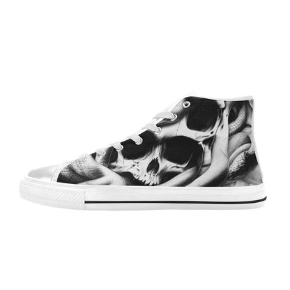 WOMEN'S Cc Snake Skull Art High Top Canvas Grunge Shoes