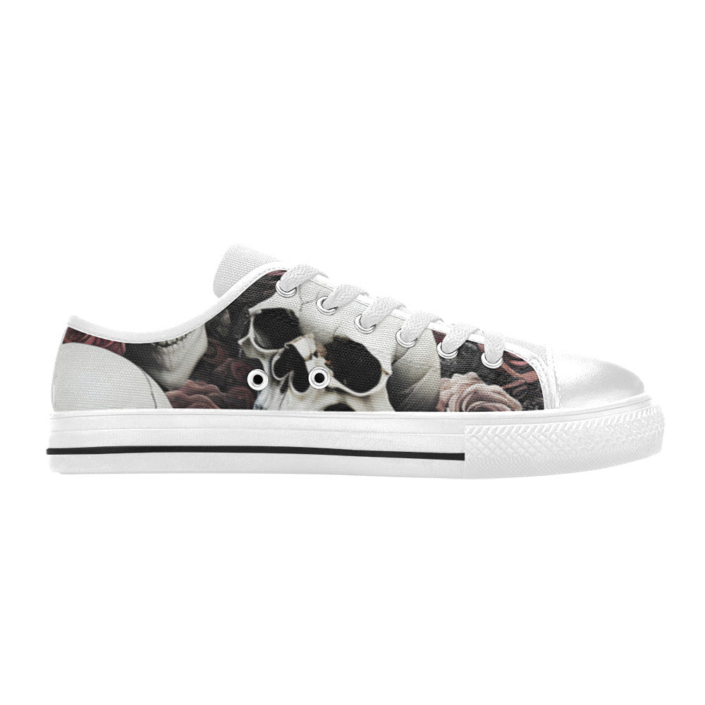 WOMEN'S Rose Skulls Dark 7 Canvas Aesthetic Custom Sneakers