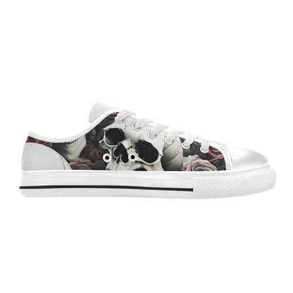 WOMEN'S Rose Skulls Dark 7 Canvas Aesthetic Custom Sneakers