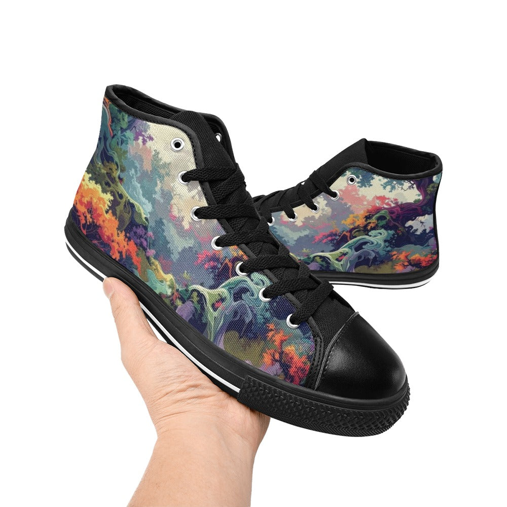Camo Design 1 Kids' High Top Canvas Shoes