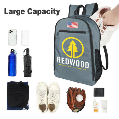 Red Wood Grey All Over Print Leisure Sports Backpack (Model 1741)