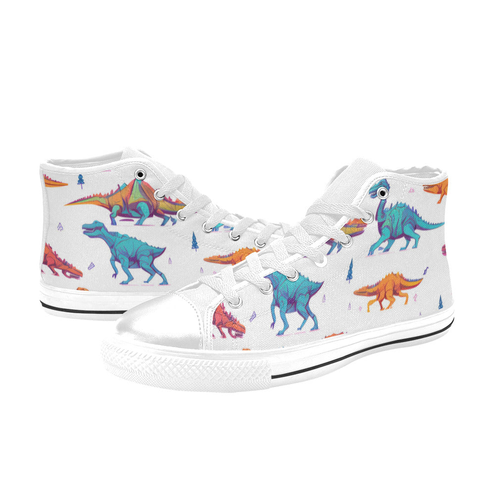 MEN'S Dino Print Art Men’S High Top Canvas Dreamcore Sneakers