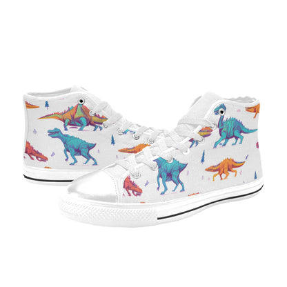 MEN'S Dino Print Art Men’S High Top Canvas Dreamcore Sneakers