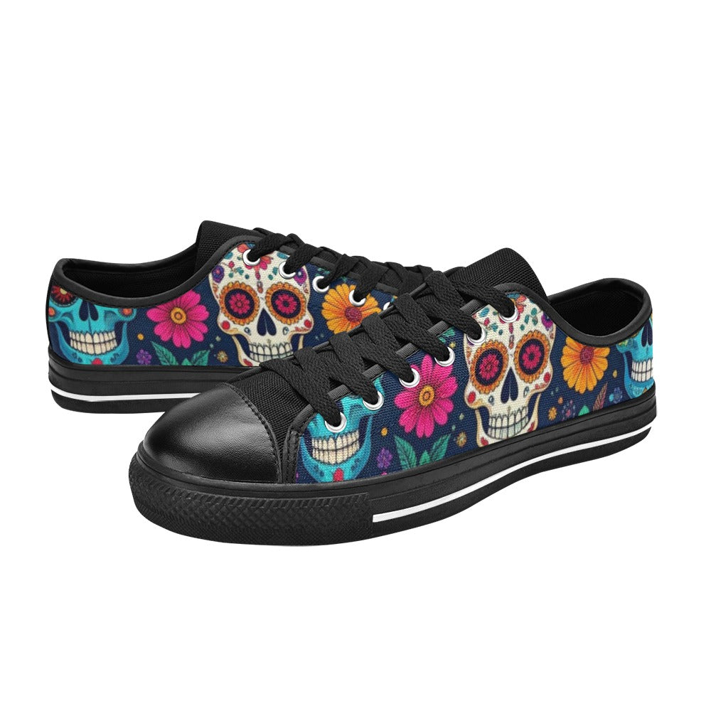 MEN'S Rainbow Sugar Skull Weave Canvas Dark Academia Sneakers